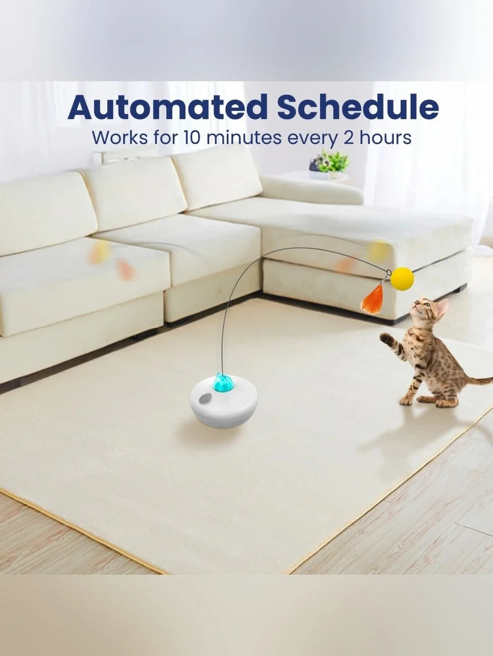 PawsPik Interactive Rechargeable Exercise Tumbler Cat Toy, White